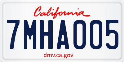 CA license plate 7MHA005