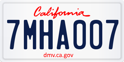 CA license plate 7MHA007