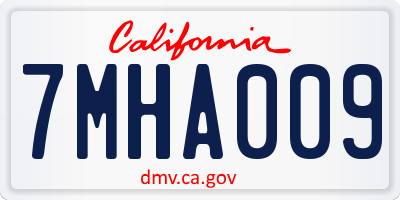 CA license plate 7MHA009