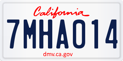 CA license plate 7MHA014