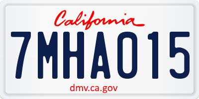 CA license plate 7MHA015