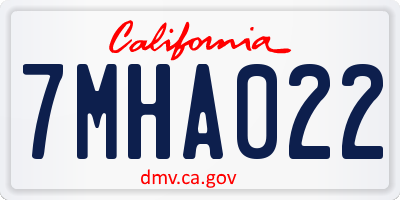 CA license plate 7MHA022