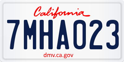 CA license plate 7MHA023