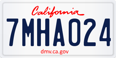 CA license plate 7MHA024