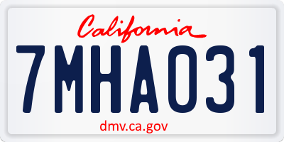 CA license plate 7MHA031