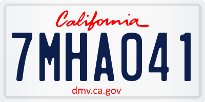 CA license plate 7MHA041