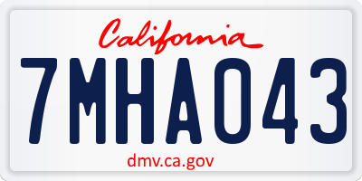 CA license plate 7MHA043