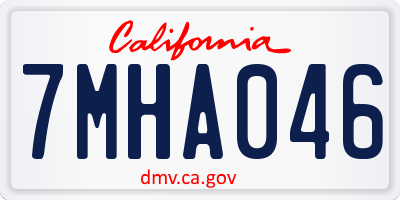 CA license plate 7MHA046