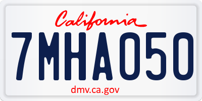 CA license plate 7MHA050