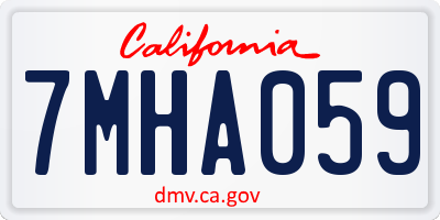 CA license plate 7MHA059