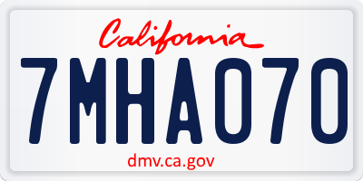 CA license plate 7MHA070