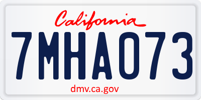 CA license plate 7MHA073
