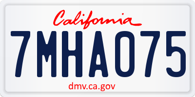 CA license plate 7MHA075