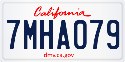 CA license plate 7MHA079