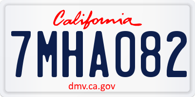 CA license plate 7MHA082