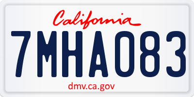 CA license plate 7MHA083