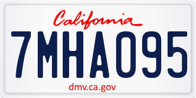 CA license plate 7MHA095