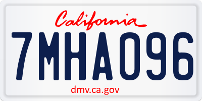 CA license plate 7MHA096