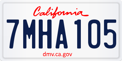 CA license plate 7MHA105