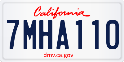 CA license plate 7MHA110
