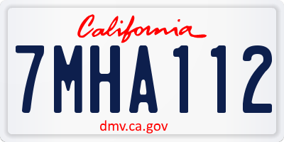 CA license plate 7MHA112