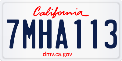 CA license plate 7MHA113