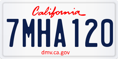 CA license plate 7MHA120