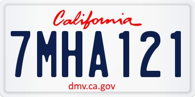 CA license plate 7MHA121