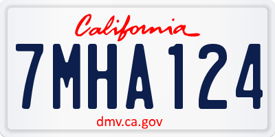 CA license plate 7MHA124