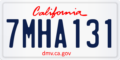 CA license plate 7MHA131