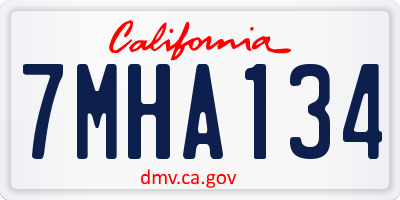 CA license plate 7MHA134