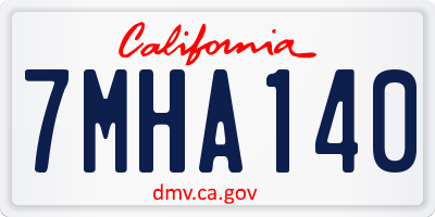 CA license plate 7MHA140
