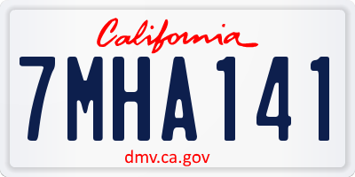 CA license plate 7MHA141