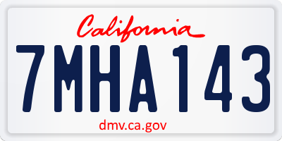 CA license plate 7MHA143