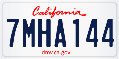 CA license plate 7MHA144