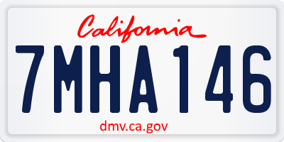 CA license plate 7MHA146