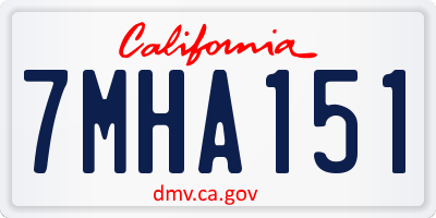 CA license plate 7MHA151