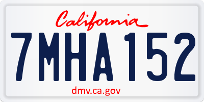 CA license plate 7MHA152
