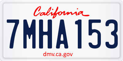 CA license plate 7MHA153