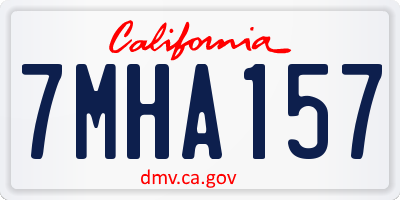 CA license plate 7MHA157