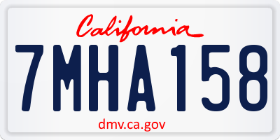 CA license plate 7MHA158