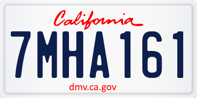 CA license plate 7MHA161