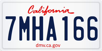 CA license plate 7MHA166