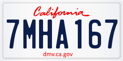 CA license plate 7MHA167