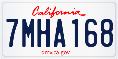 CA license plate 7MHA168
