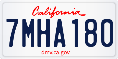 CA license plate 7MHA180