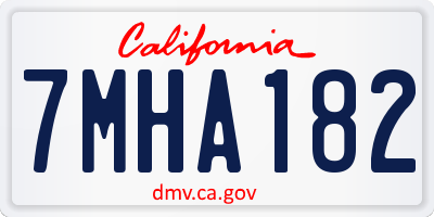 CA license plate 7MHA182