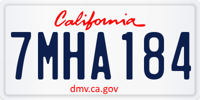 CA license plate 7MHA184