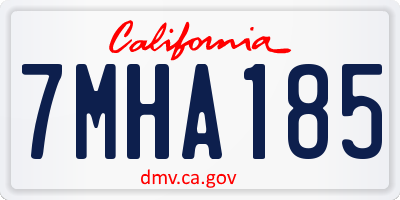 CA license plate 7MHA185