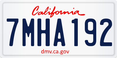 CA license plate 7MHA192